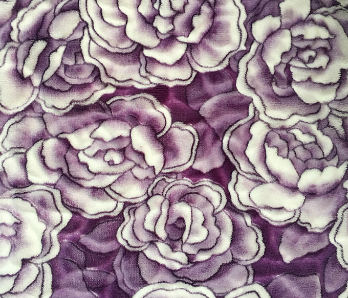 Coral&flannel back print&cut flowers